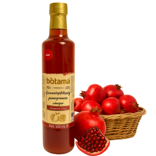 Premium Qualität Granatapfelessig 500ml – Mit 20% echtem Granatapfel verfeinert – kombiniert mit 100% naturreinem Essig – ohne Zusätze – natürliche Fermentation (500 Ml, Granatapfelessig)