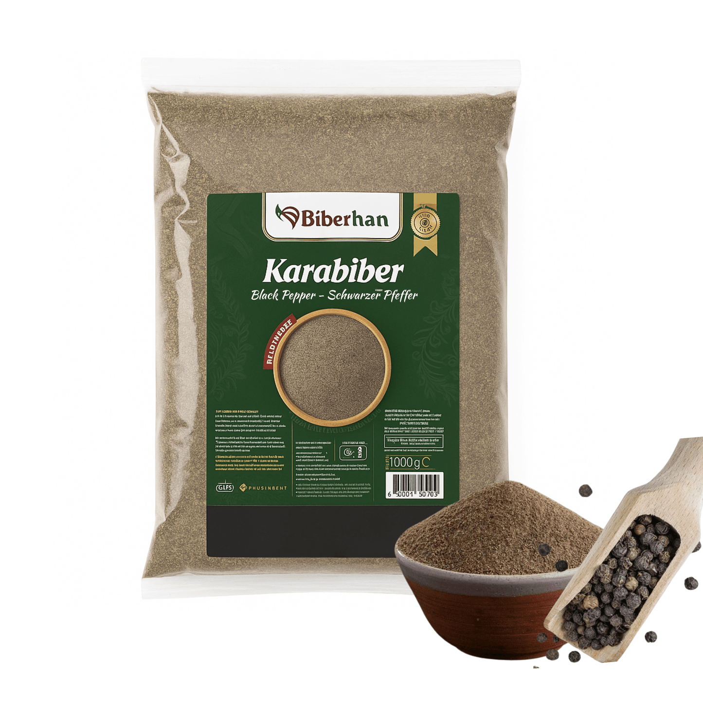 1000g Premium Black Pepper/Turkish Carob Pepper – Specially Produced in the UNESCO Gastronomic City of Gaziantep – 100% Natural, No Additives &amp; Intense Flavor 