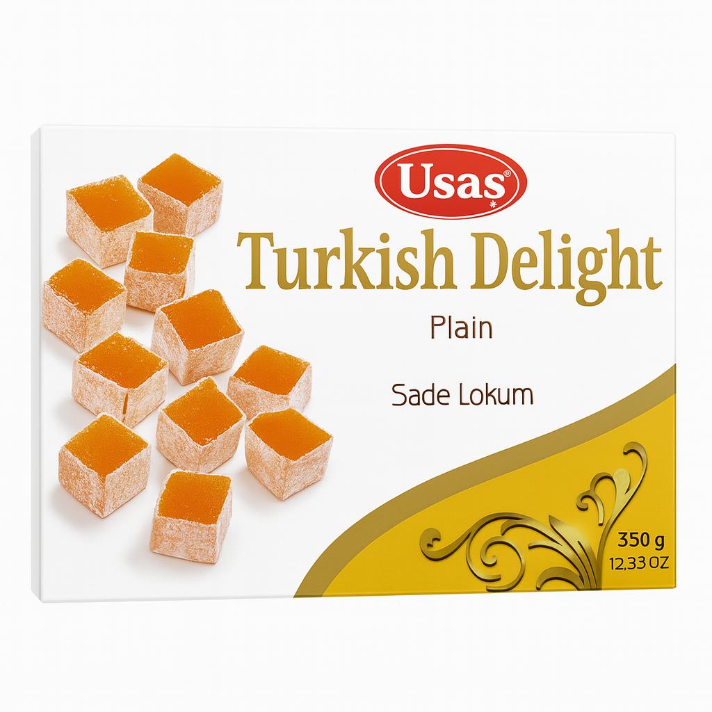 Premium Quality Turkish Classic Delight, Lokum – 350g – Without Palm Oil &amp; Glucose Syrup – Turkish Sweets, Traditional Sweet from Turkey (1 piece, Classic Delight) 