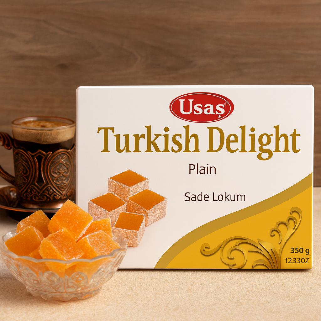 Premium Quality Turkish Classic Delight, Lokum – 350g – Without Palm Oil &amp; Glucose Syrup – Turkish Sweets, Traditional Sweet from Turkey (1 piece, Classic Delight) 