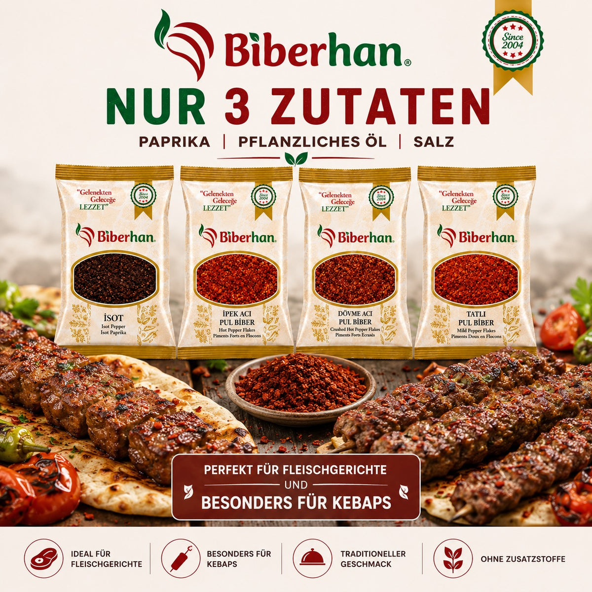Biberhan Gaziantep Tatlı Biber Pul 250 g
