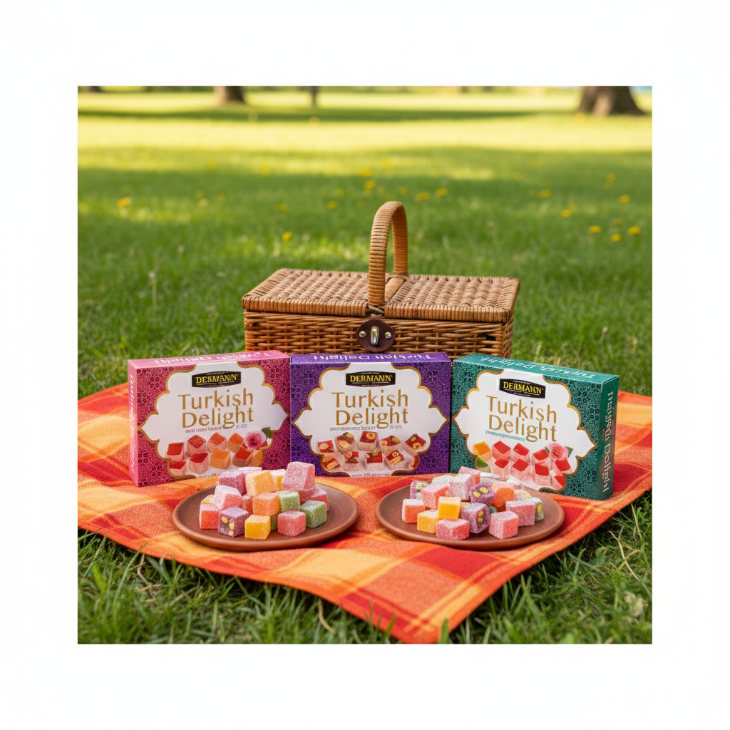 Premium Quality Turkish Delight - Lokum with Rose Flavor - 100g - Delicate &amp; Aromatic - Without Palm Oil &amp; Glucose Syrup - Turkish Sweets, Traditional Sweet from Turkey 