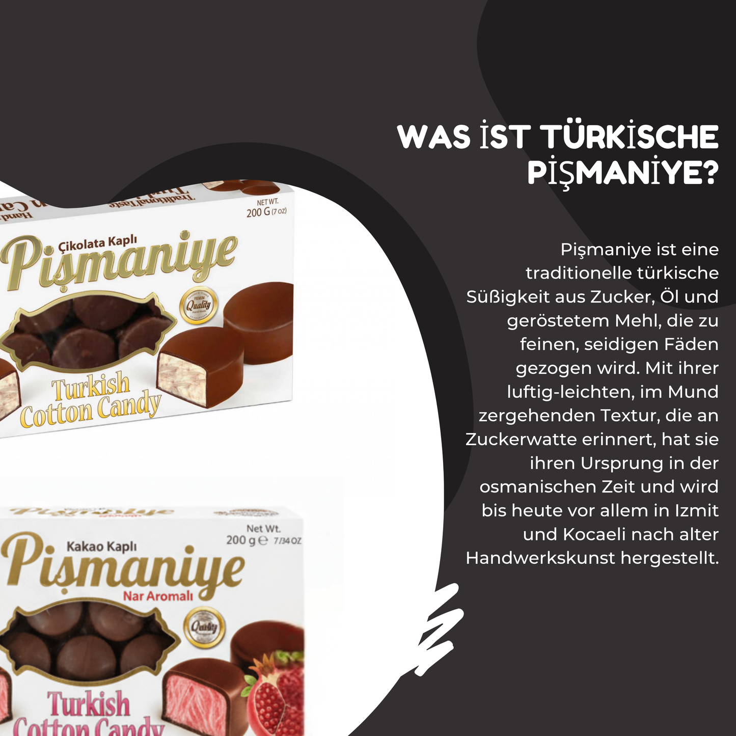 200g Premium Pismaniye Çikolatalı Kaplı Türk Pamuk Şekeri – Çikolatalı Pamuk Şeker | Helal Tatlılar ve Hediye Fikri | Türk Tatlıları (Çikolatalı Pamuk Şeker 200g) 
