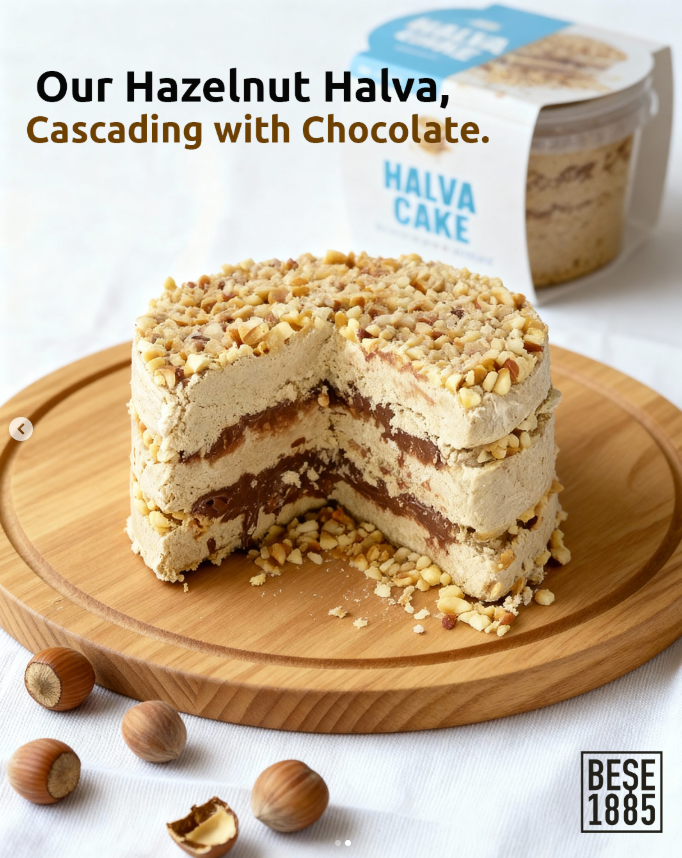Delicious halva from Turkey 450g – Special cake-shaped halva, tahini halva – 52% sesame paste – Gluten-free – No glucose syrup, palm oil &amp; artificial sweeteners – Halva (chocolate &amp; hazelnut) 