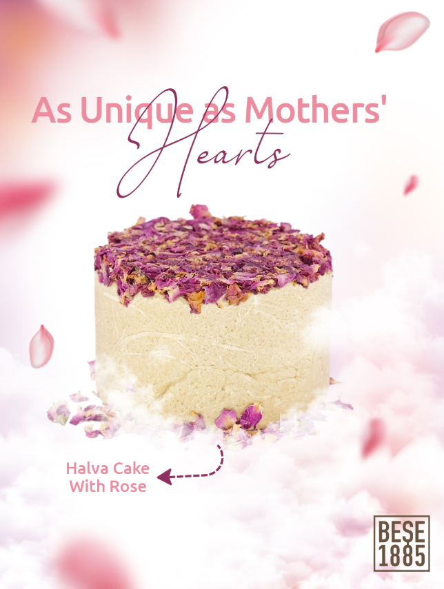 Delicious halva from Turkey, 450g – Special cake-shaped halva, tahini halva – 52% sesame paste – Gluten-free – No glucose syrup, palm oil &amp; artificial sweeteners – Halva (rose with rose petals) 