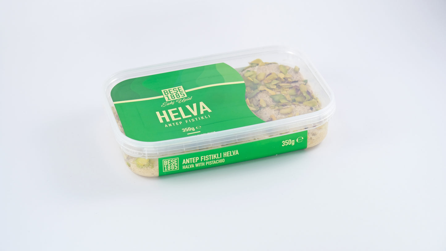 Delicious halva from Turkey, 350g – Tahini halva – 52% sesame paste – Gluten-free – No glucose syrup, palm oil &amp; artificial sweeteners – Halva, perfect for special occasions (pistachio) 