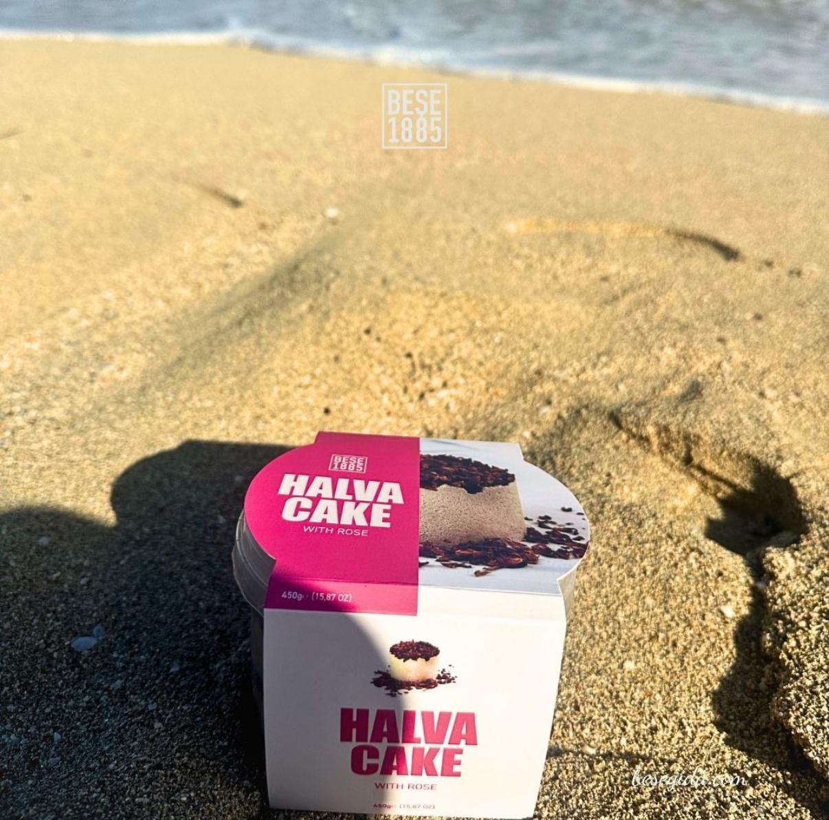 Delicious halva from Turkey, 450g – Special cake-shaped halva, tahini halva – 52% sesame paste – Gluten-free – No glucose syrup, palm oil &amp; artificial sweeteners – Halva (rose with rose petals) 