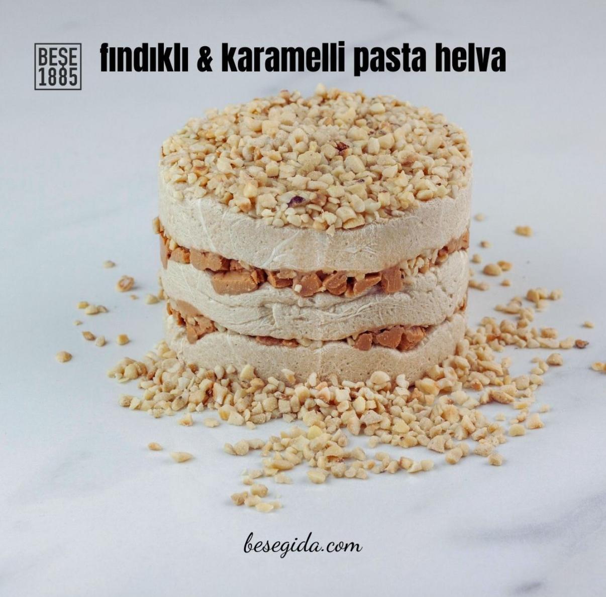 Delicious halva from Turkey, 450g – Special cake-shaped halva, tahini halva – 52% sesame paste – Gluten-free – No glucose syrup, palm oil &amp; artificial sweeteners – Halva (caramel &amp; hazelnut) 