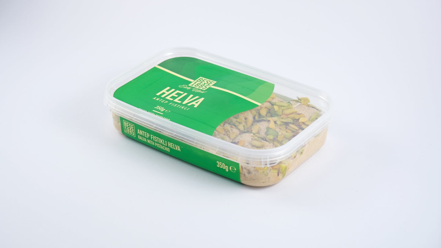 Delicious halva from Turkey, 350g – Tahini halva – 52% sesame paste – Gluten-free – No glucose syrup, palm oil &amp; artificial sweeteners – Halva, perfect for special occasions (pistachio) 