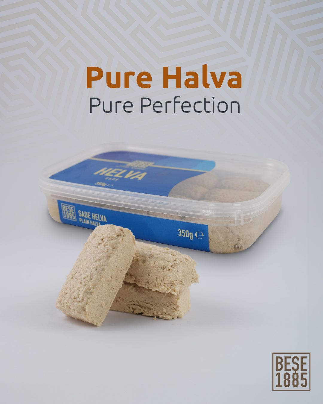 Klassisch Köstliche Halva aus der Türkei 350 g – Tahin-Halva – 52% Sesampaste – Glutenfrei – Ohne Glukosesirup, Palmöl & künstliche Süßstoffe – Halwa, Perfekt für besondere Anlässe (Klassisch)