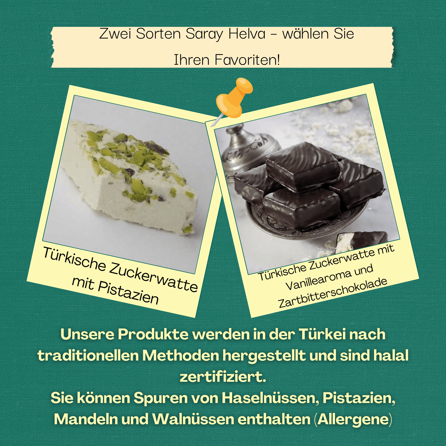 Premium 250g Saray Helvası - Antep Fıstıklı, Türk Tatlıları – | Saray Helvası, Helal Tatlılar ve Hediye Fikri | Pamuk Şeker, Türk Pamuk Şekeri (Saray Helvası - Antep Fıstıklı 250g) 