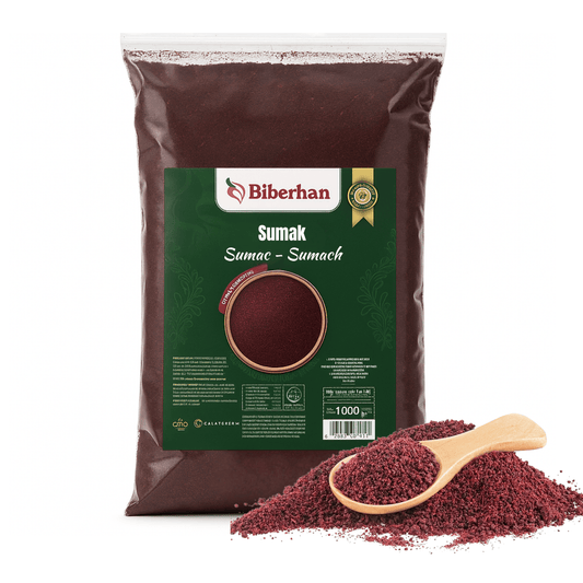 Premium Sumach Gemahlen 1000g / Türkischer Sumak – Spezialanfertigung aus Gaziantep – 100% Natürlich, Ohne Salz & Zusatzstoffe – Fruchtig-säuerlich im Geschmack (1000g)