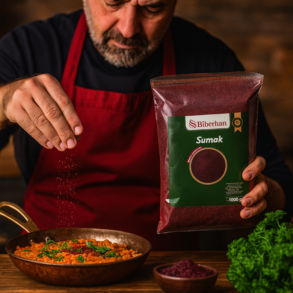 Premium Ground Sumac 500g / Turkish Sumac – Specially Produced in Gaziantep – 100% Natural, No Additives – Fruity and Sour Taste (500g) 