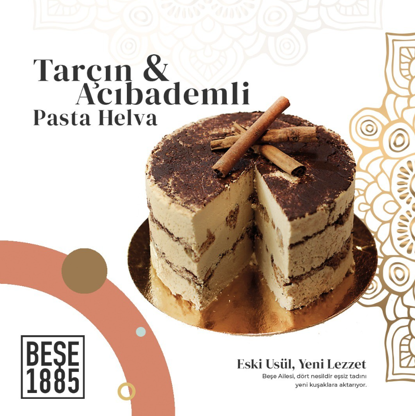 Delicious halva from Turkey, 450g – Special cake-shaped halva, tahini halva – 52% sesame paste – Gluten-free – No glucose syrup, palm oil &amp; artificial sweeteners – Halva (cinnamon &amp; bitter almond) 