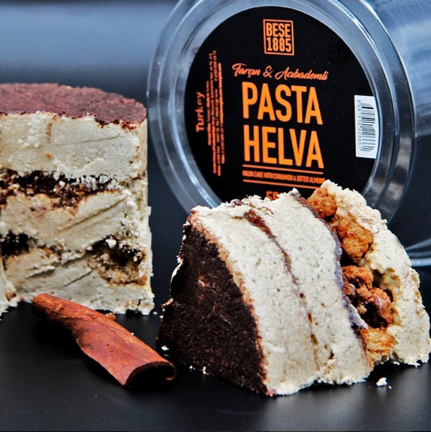 Delicious halva from Turkey, 450g – Special cake-shaped halva, tahini halva – 52% sesame paste – Gluten-free – No glucose syrup, palm oil &amp; artificial sweeteners – Halva (cinnamon &amp; bitter almond) 